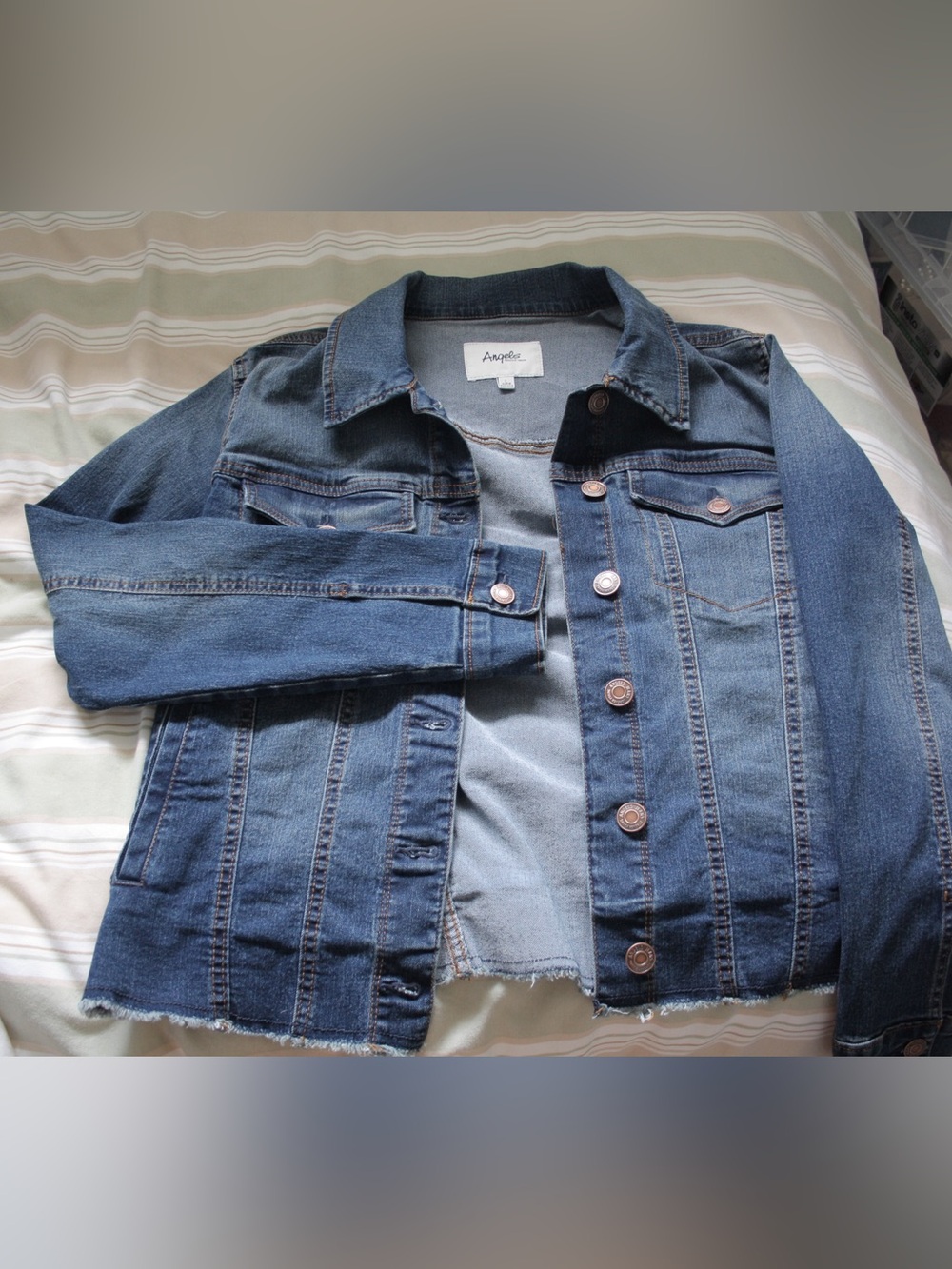 Angels Dark Blue Denim Jean Jacket